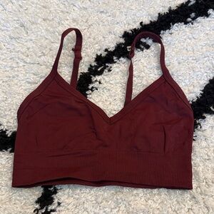 lululemon athletica V‑Neck Seamless Bralette in Burgundy